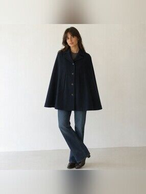 Pendleton Cape Vintage 1970s Wool Classy USA Made Blue READ FOR SIZING